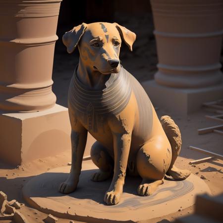 00816-165296484-a (paintedpotterycd, dirty_1.2, broken_1.3) statue shaped like a dog, (very simple construction_1.3, simple statue_1.3), in the.png